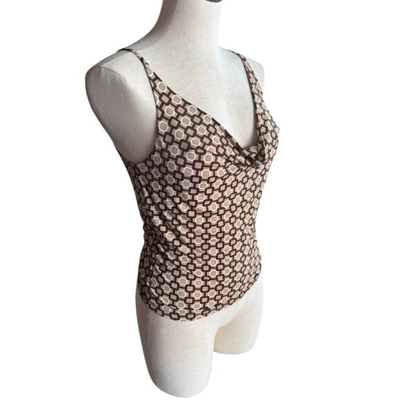 Y2K Forever 21 Made in USA Drape Neck Pattern Tank size Medium - Picture 4 of 9